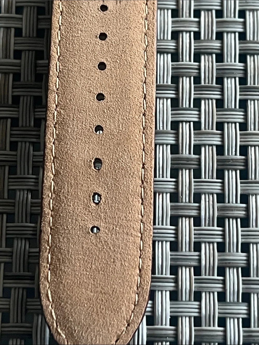 Men's Rose Gold Chronograph Watch with Black Dial and Brown Strap